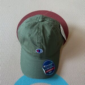 UNISEX Champion Olive Green Cap with Blue Interior